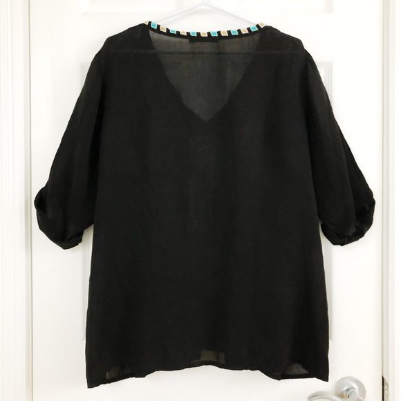 Rare Johnny Was Floral Embroidered Tunic Top - Picture 6 of 8